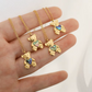 Teddy Charm Necklace with Shell Inlay