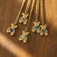 Teddy Charm Necklace with Shell Inlay