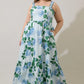 Hydrangea Print Tiered Midi Dress