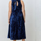 Open Back Velvet Midi Dress
