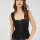 Zip-Up Square Neck Top