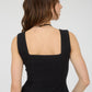 Zip-Up Square Neck Top