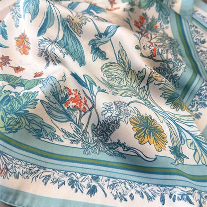 Chrysanthemum Print Vintage Style Scarf