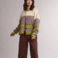 Avocado + Espresso Striped Cardigan