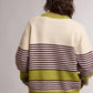 Avocado + Espresso Striped Cardigan
