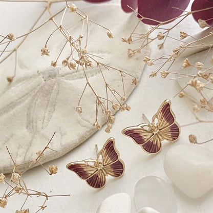 Papillon Enamel Stud Earrings