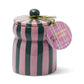 Cabana Striped Holiday Candles with Lid