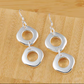 Mod Silver Circle Earrings