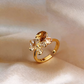 Amber Cluster Cocktail Ring