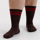 Baggu Ribbed Socks - Coffee Stripe