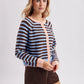 Contrast Stripe Knit Cardigan