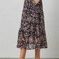 Floral Print Button Front Skirt