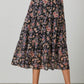 Floral Print Button Front Skirt