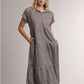 Tiered Gingham Shirt Dress