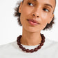 Still Statement Necklace - Gold +Deep Amber