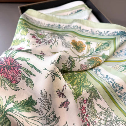Chrysanthemum Print Vintage Style Scarf
