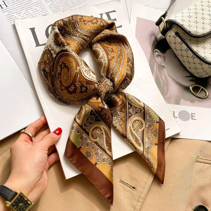 Vintage Inspired Paisley Print Silky Scarf