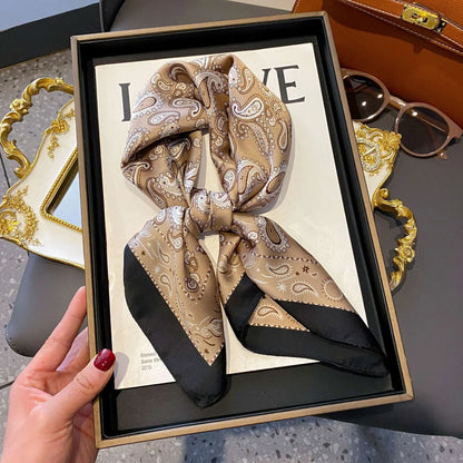 Vintage Inspired Paisley Print Silky Scarf