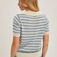 Blue Striped Polo Sweater