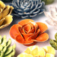 Ceramic Flower - Orange Ranunculus