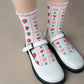 Retro Strawberry Print Socks