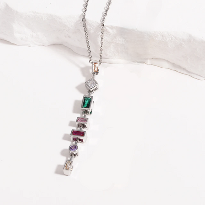 Cascading Gemstone Pendant Necklace