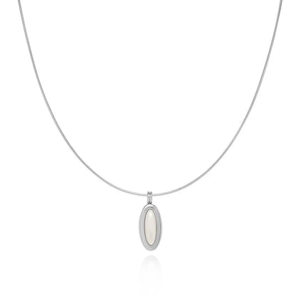 Antique Inlaid Shell Pendant Necklace