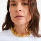 Still Statement Necklace - Silver + Light Amber