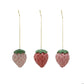 Embossed Ceramic Strawberry Ornaments