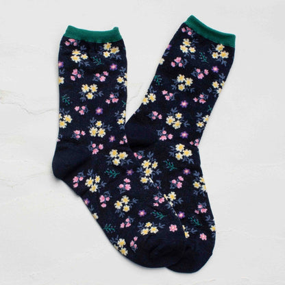 Wildflower Cotton Crew Socks