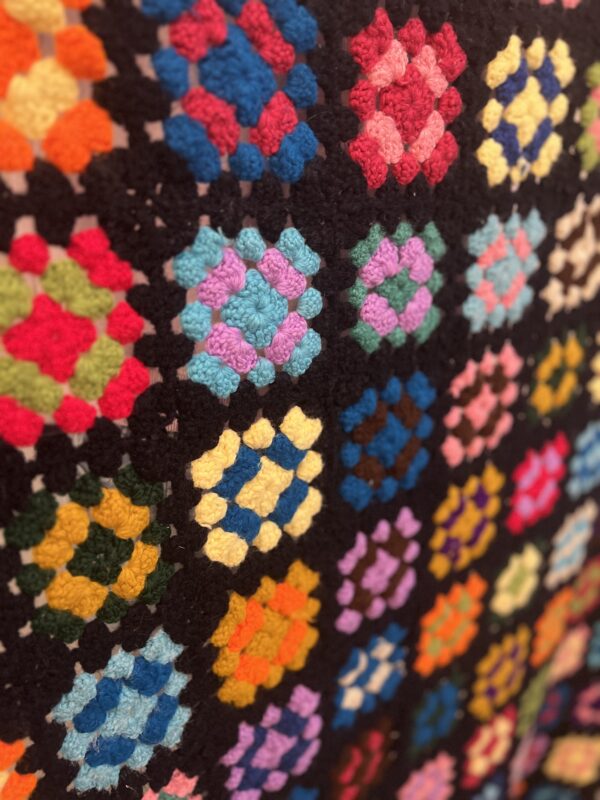 Vintage Crochet Granny Square Blanket - Image 3