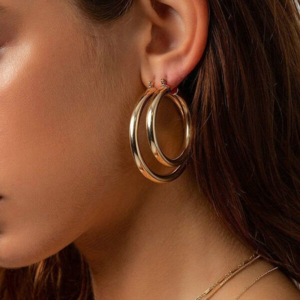 Chunky Gold Hoops - Image 2