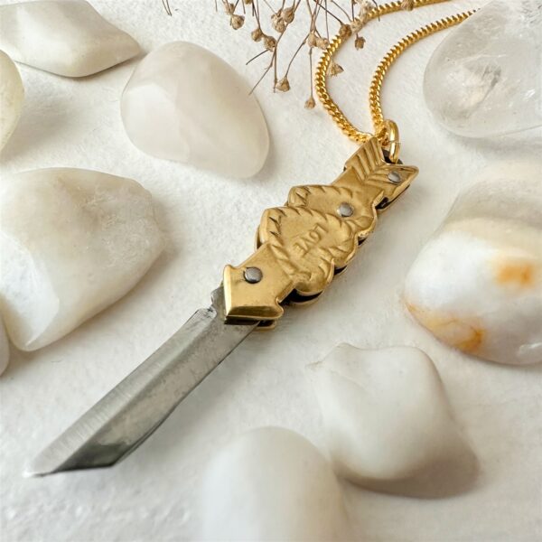 "Love Hurts" Pocket Knife Necklace - Image 2