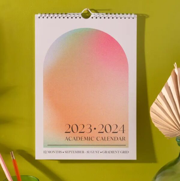 Gradient Grid Academic Year Calendar