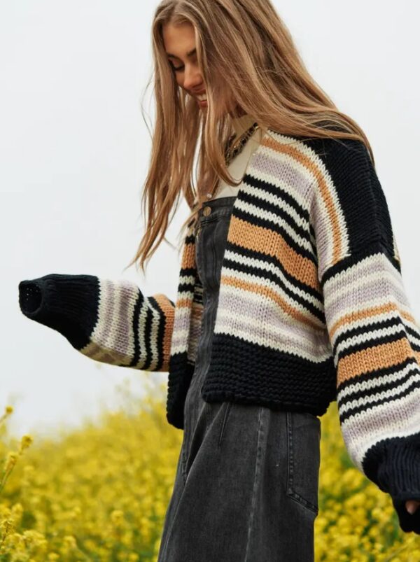 The Chunky Knit Stripe Cardigan - Image 3