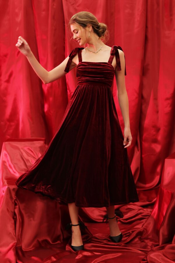 Velvet Scarlet Holiday Dress - Image 2