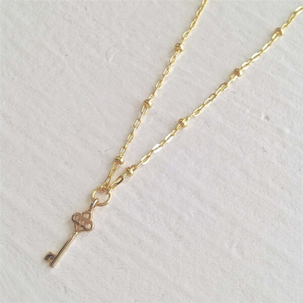 "Minerva" Tiny Key Charm Necklace